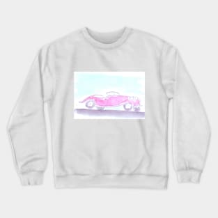 Auto, car, transport, journey, speed, road, driver, watercolor, watercolour, hand drawn, drawing, illustration, Crewneck Sweatshirt